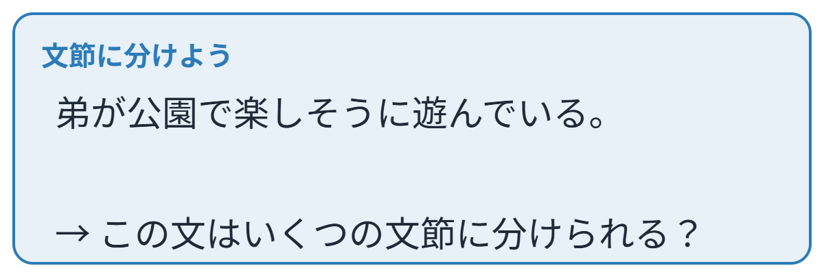文節の区切りの類題
