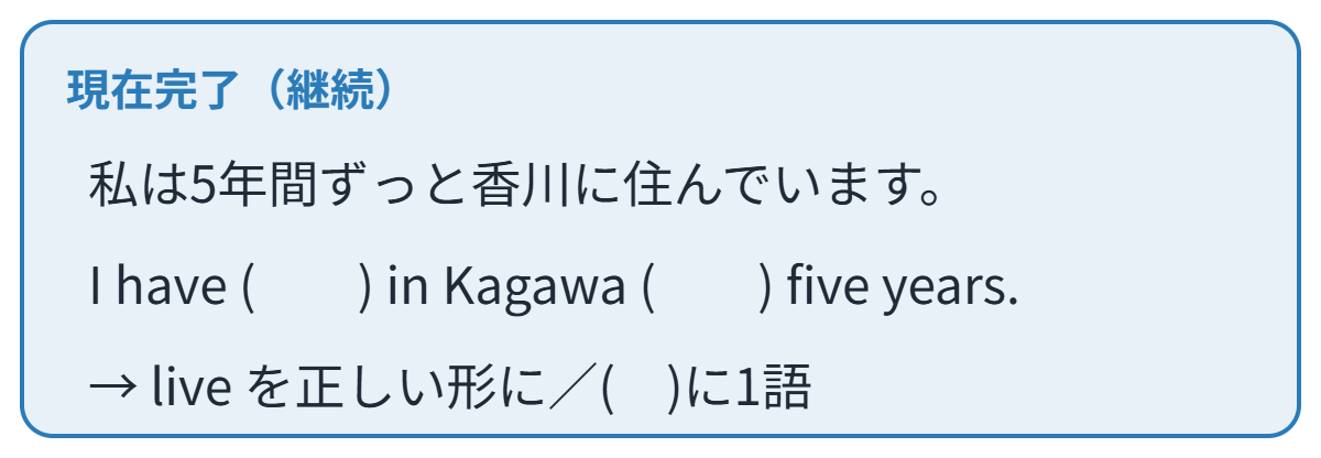 現在完了の類題