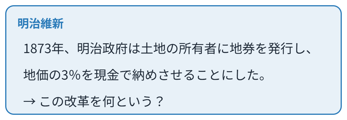 地租改正の類題