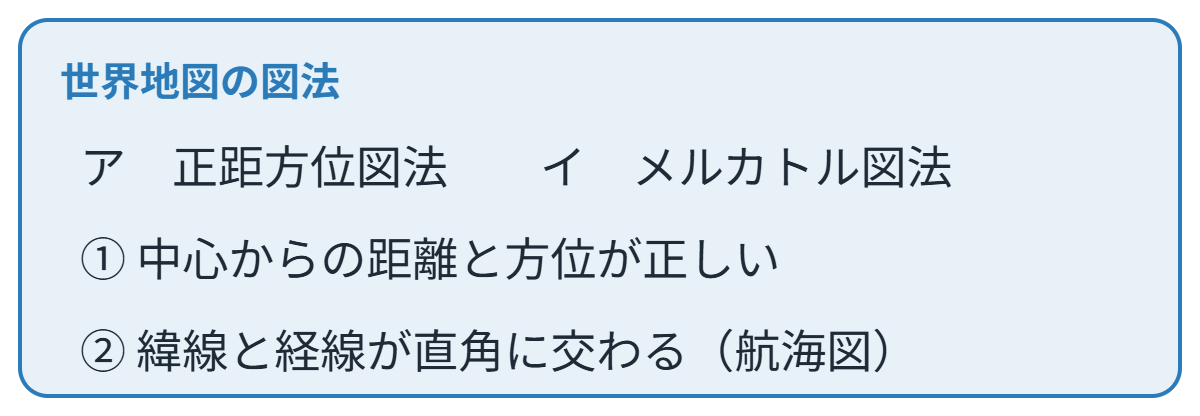 世界地図の図法の類題