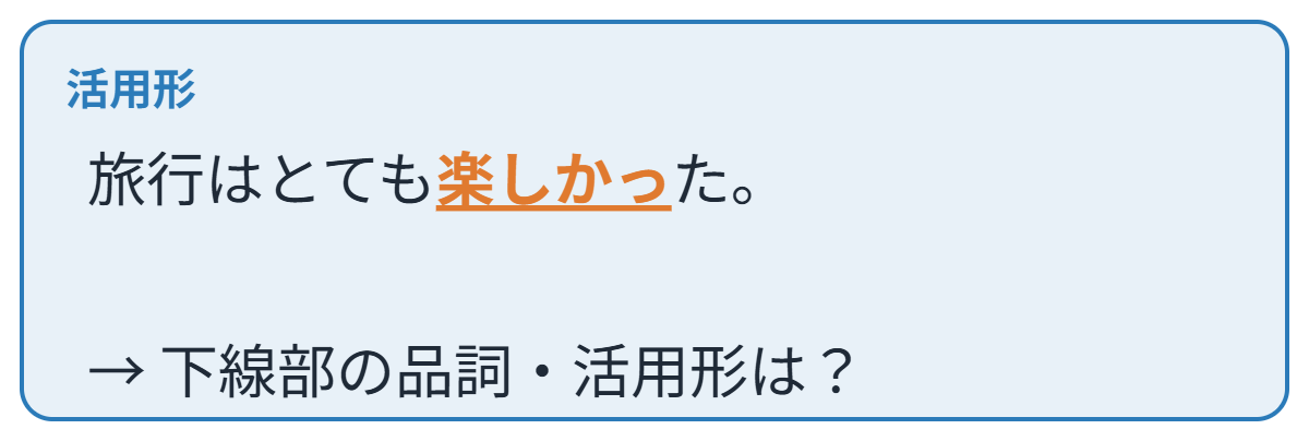 品詞と活用形の類題