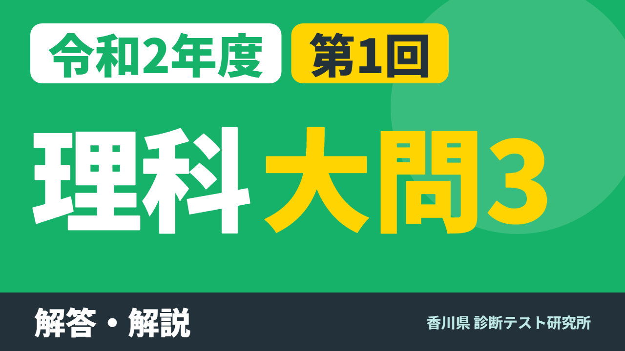 令和2年度（2020）第1回 診断テスト 理科 大問3 解答・解説